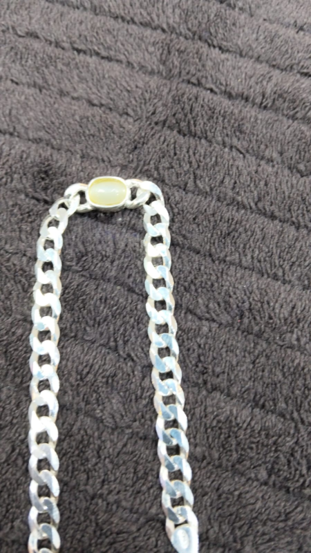 Men’s Italian Silver Stone Bracelet – 925